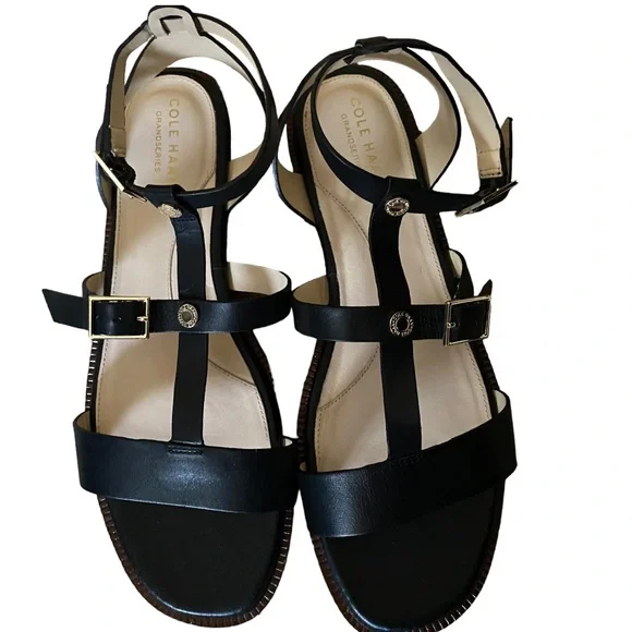 COLE HAAN GRAND SERIES BLACK LEATHER WREN GLADIATOR STYLE SANDALS•S/8.5 - Picture 11 of 13